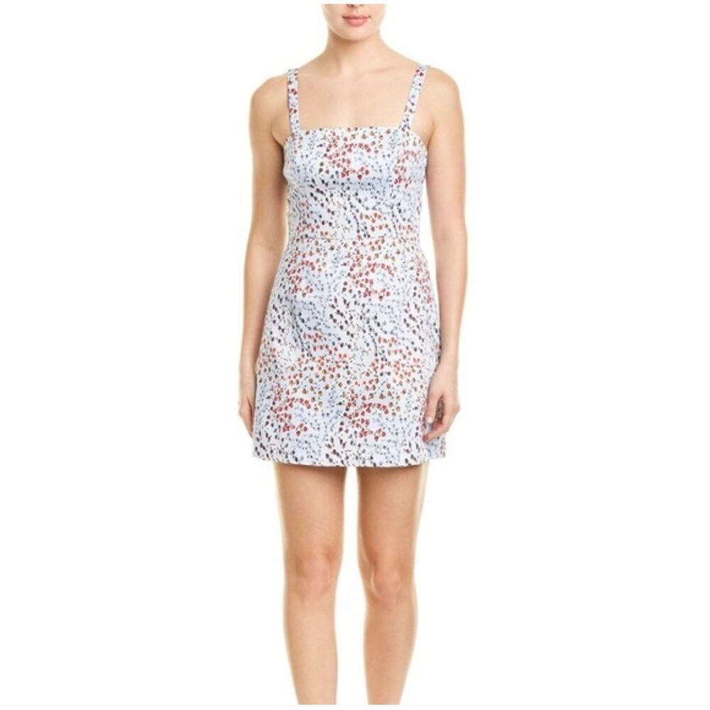 French Connection Fruit Print Floral Fit & Flare Mini Dress Size 8 NWT Blue
